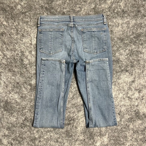 Rag & Bone Skinny Jeans Womens 29 Blue Ripped Distressed Denim Light Wash - Picture 15 of 16